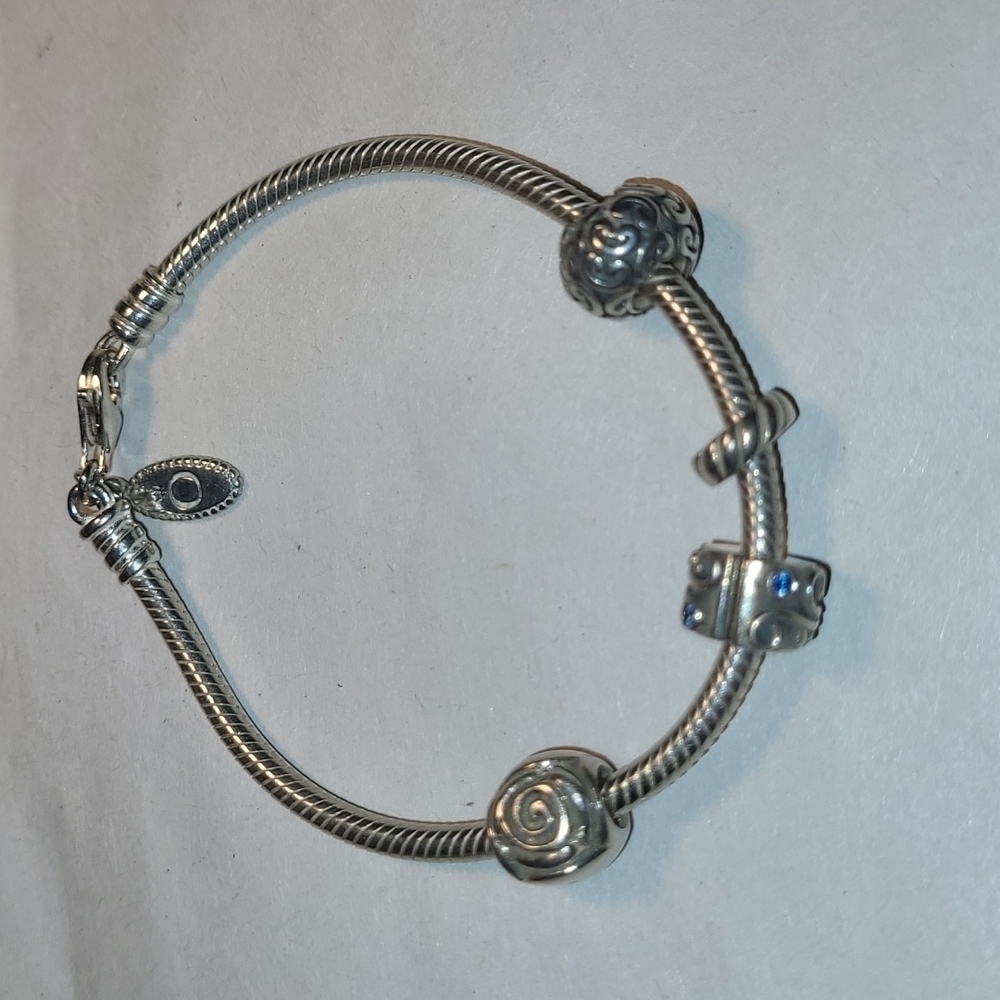 Vintage Pandora Charm Bracelet with Charms 925